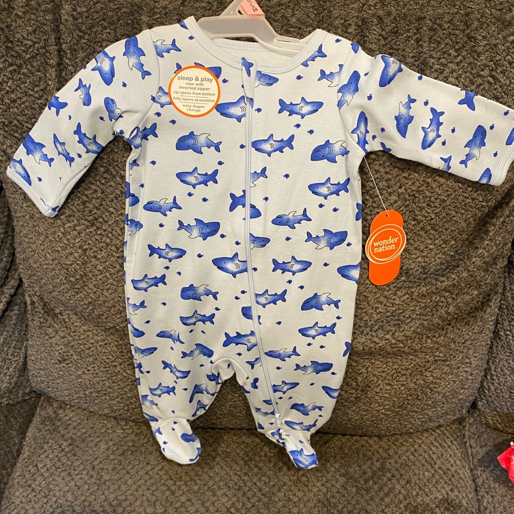 Baby onesie blue shark